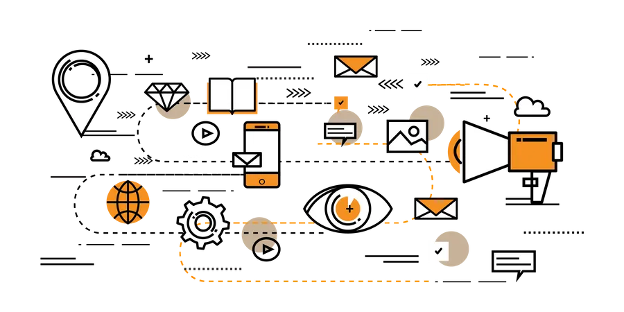 Digital marketing goal  Illustration