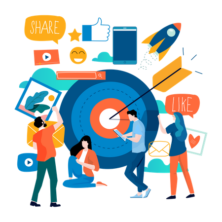 Digital marketing goal  Illustration