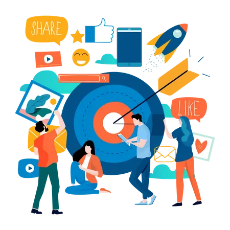 Digital marketing goal  Illustration