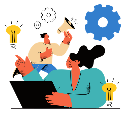 Digital marketing idea  일러스트레이션