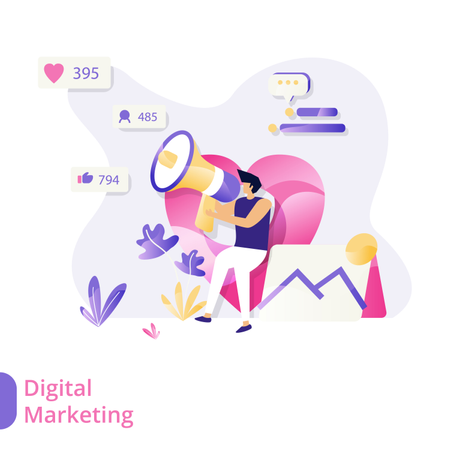 Digital Marketing  Illustration