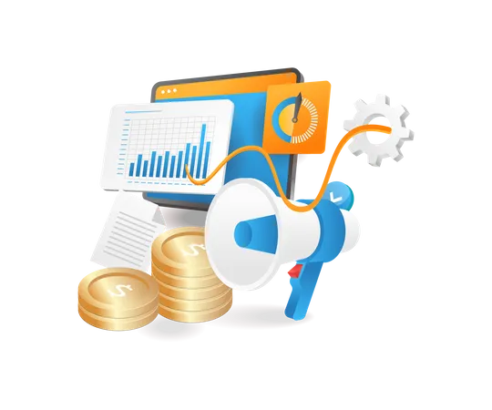 Digital marketing investment business promotion  Illustration