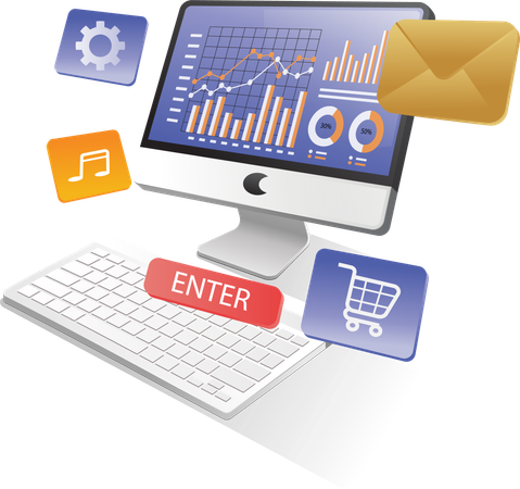 Digital marketing management analysis data  Illustration