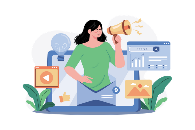 Digital Marketing Manager  Illustration