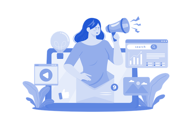 Digital Marketing Manager  Illustration