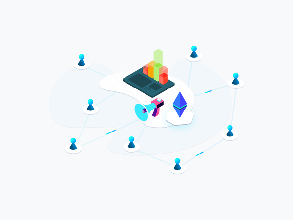 Digital marketing of cryptocurrency  Illustration