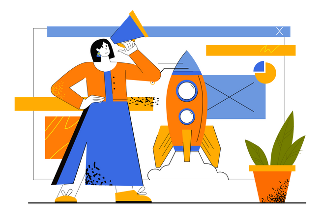 Digital Marketing Of Startup  Illustration