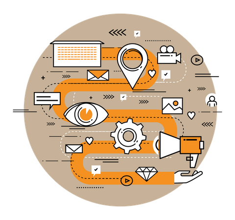 Digital marketing planning  Illustration