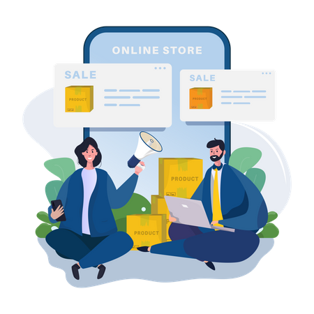 Digital marketing strategy Illustration