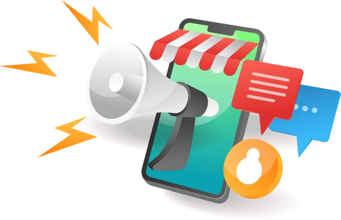 Digital marketing shopping campaign  Illustration