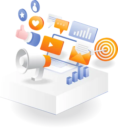Digital marketing strategy and social media management  Illustration