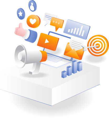 Digital marketing strategy and social media management  Illustration