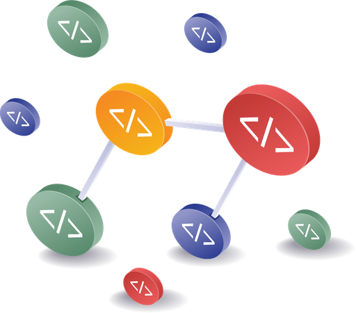 Digital marketing strategy pixel network data  Illustration