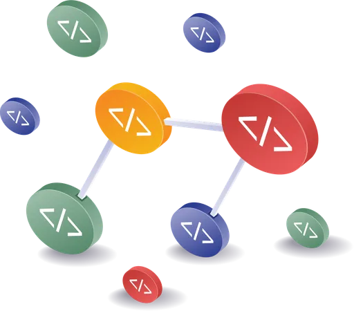 Digital marketing strategy pixel network data  Illustration