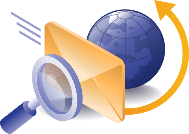 Digital marketing target email world delivery  Illustration