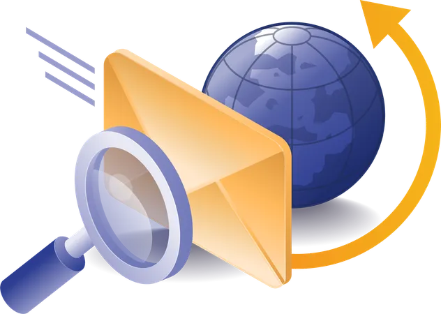 Digital marketing target email world delivery  Illustration