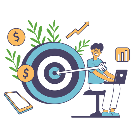 Digital Marketing Target  Illustration