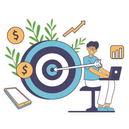 Digital Marketing Target  Illustration