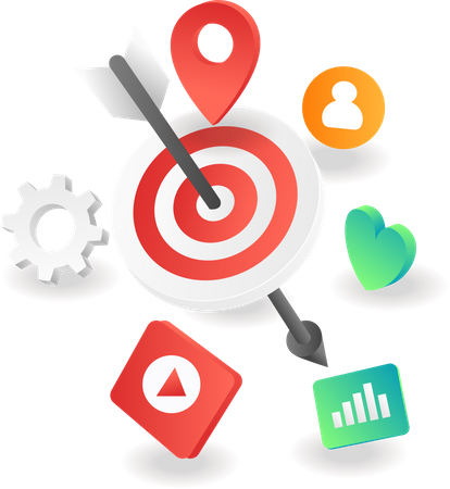 Digital marketing target  Illustration