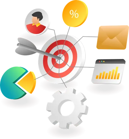 Digital Marketing Target Network  Illustration