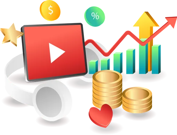 Digital Marketing Video Content Analysis  Illustration