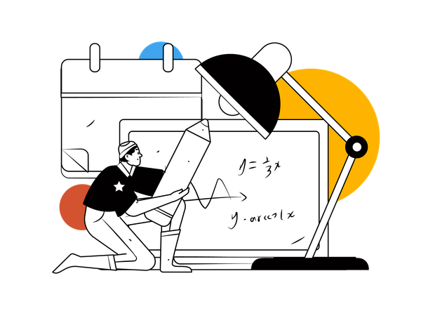 Digital math class  Illustration