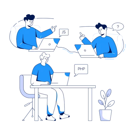 Digital meeting Illustration