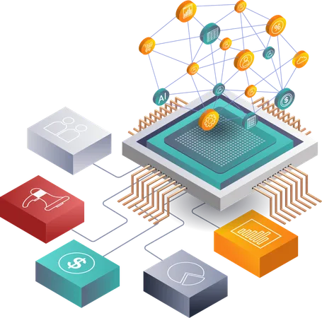 Digital Network Strategies for Business Development technology  Illustration