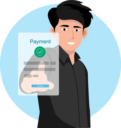 Online Banking Application Via The Internet Network Financial Transactions Digital Online Payment Concept Buy Things Online Vector Illustration Illustration