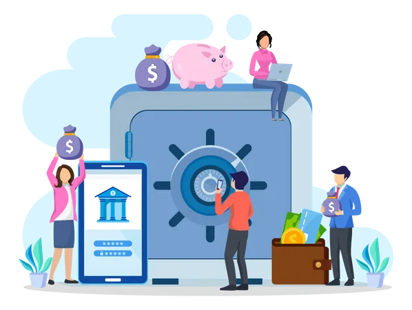 Mobile Banking Concept Illustration Vector Illustration
