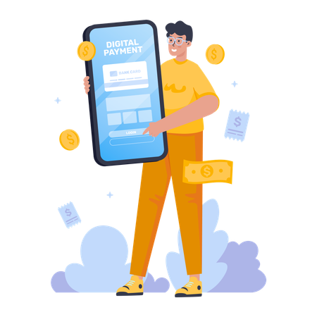 Digital payment application  Illustration