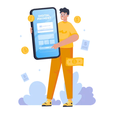 Digital payment application  Illustration