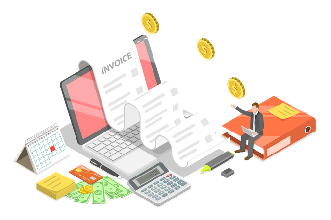 Digital Payment Invoice  Illustration