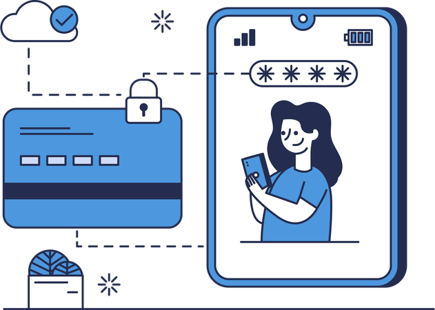 Digital payment security  Illustration