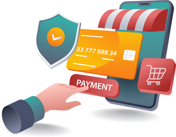 Digital Payment System for Online Shopping  Illustration