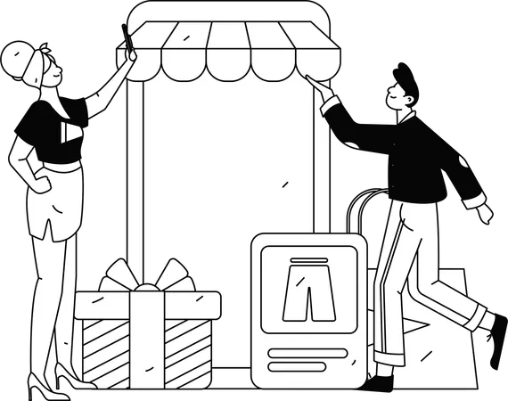 Digital platform for shopping  Illustration