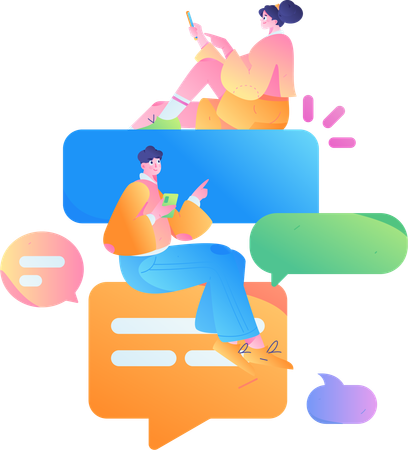 Digital Platform Messaging  Illustration