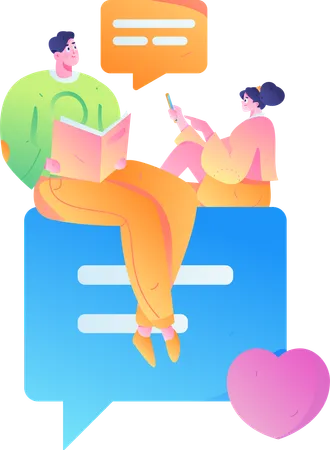 Digital Platform Messaging  Illustration