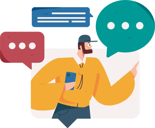 Digital Platform Messaging  Illustration