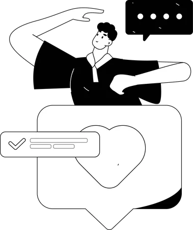 Digital Platform Messaging  Illustration