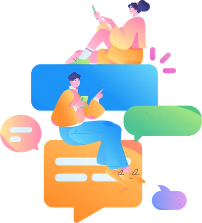 Digital Platform Messaging  Illustration