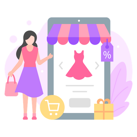 Digital Shopping Illustration