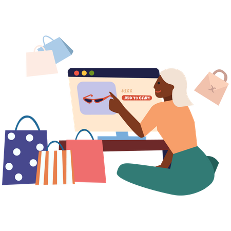 Digital shopping Illustration