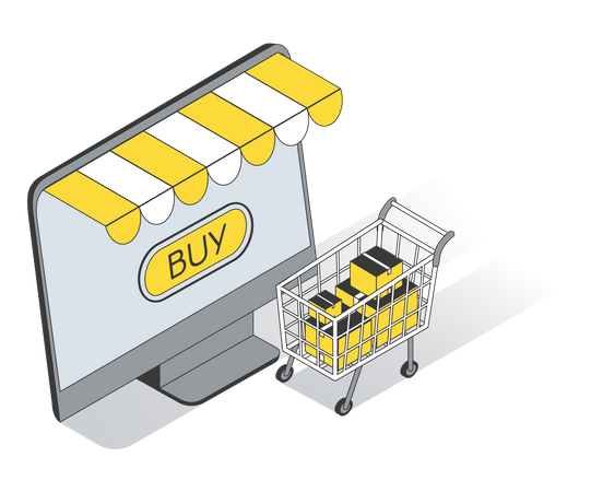 Digital shopping  Illustration