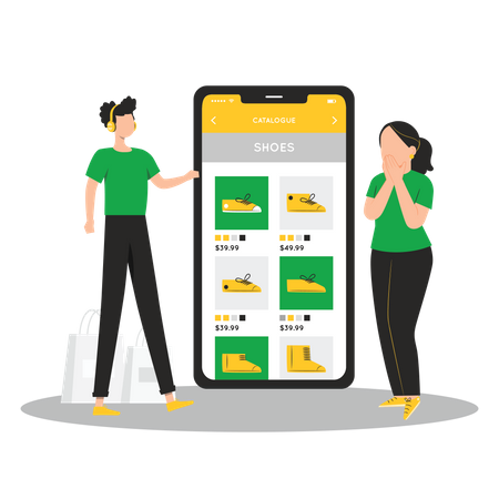 Digital shopping app Illustration
