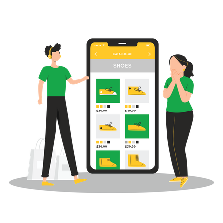 Digital shopping app  Illustration