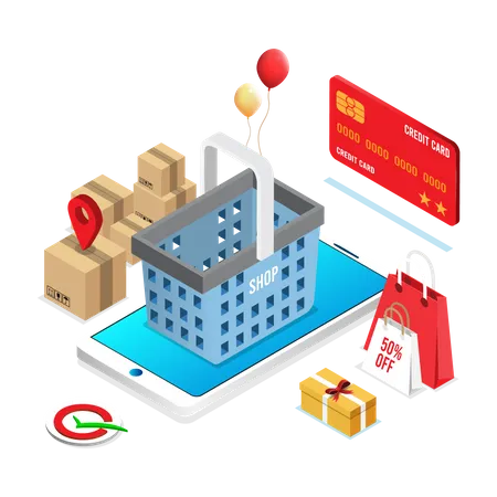 Digital shopping application  Illustration