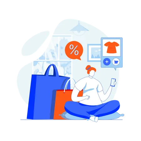 Digital shopping discount Illustration