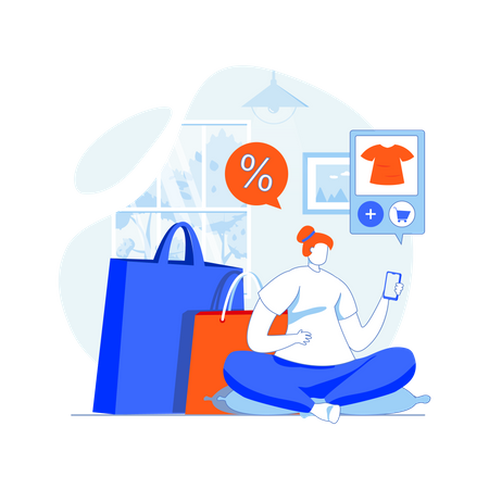 Digital shopping discount  Illustration