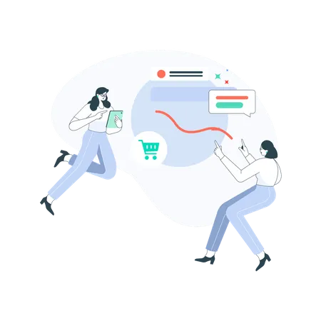 Digital Shopping  Illustration